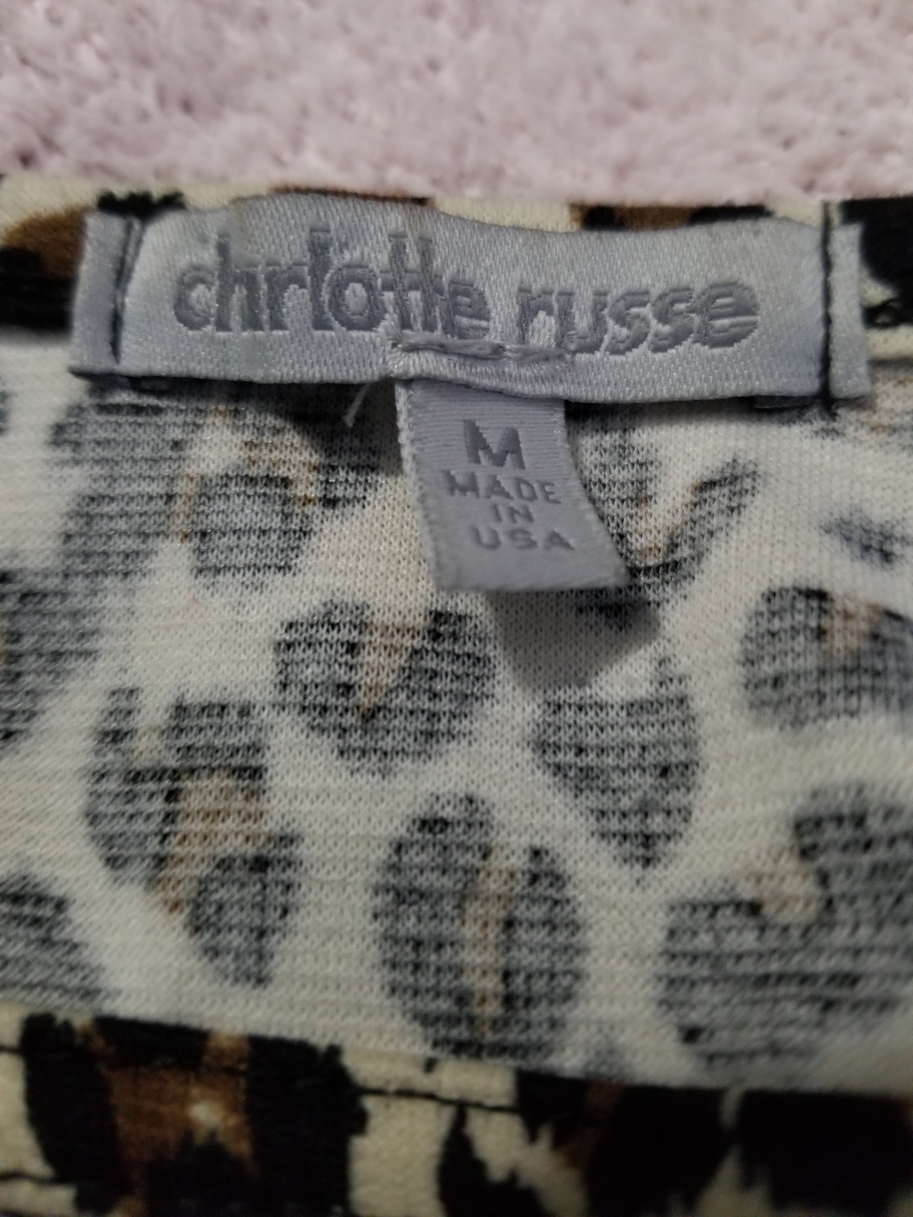 Pre-loved Charlotte Russe Cream Leopard Print Tank Top - Picture 4 of 6